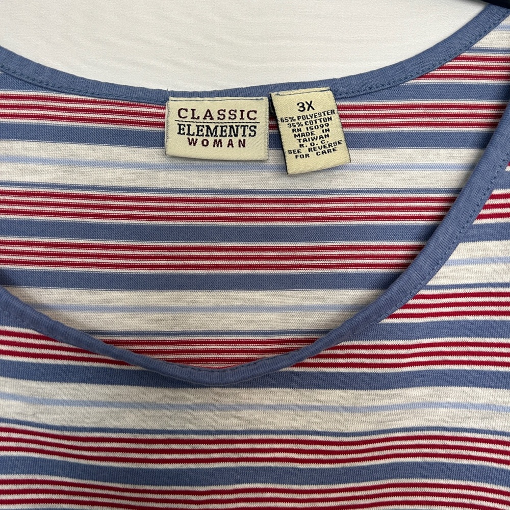 Classic Elements Red, Grey, and Blue Striped Tank‎ - Picture 2 of 5